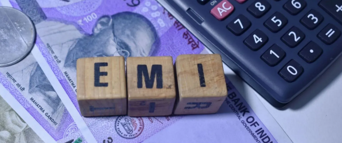 A bustling street scene in an Indian city at dusk